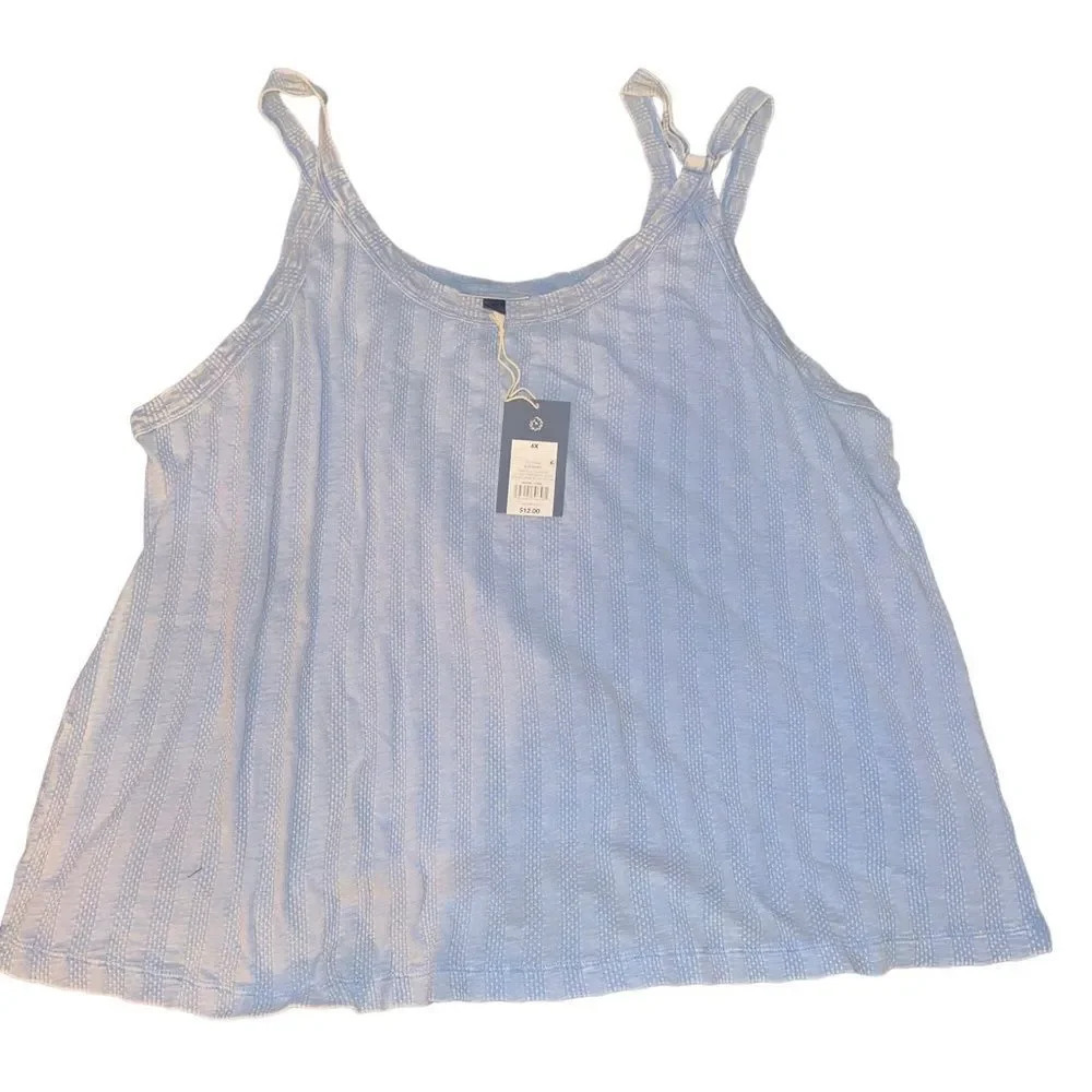 Universal Thread NWT Women's Blue Scoop‎ Neck Soft Stretch Slim Fit Cotton Tank